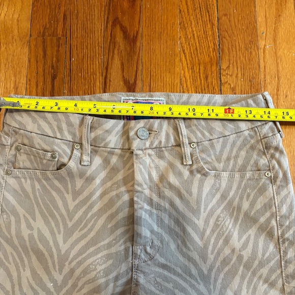 Mother Jeans Womens Sz 28 The Looker Ankle Fray Sweet Stripes Brown Tan - Picture 9 of 10